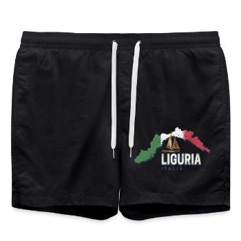 Ligurie Italie Rétro Région Carte Vintage Souvenir - Short de bain - noir - Devant - AI Model Male 185 light (185cm)