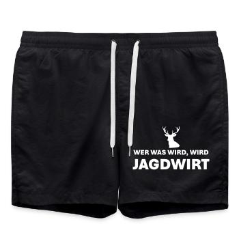 Jagdwirt - Swim Trunks - black - Front - AI Model Male 185 light (185cm)