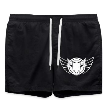 Armoiries de la vache taureau - Short de bain - noir - Devant - AI Model Male 185 light (185cm)