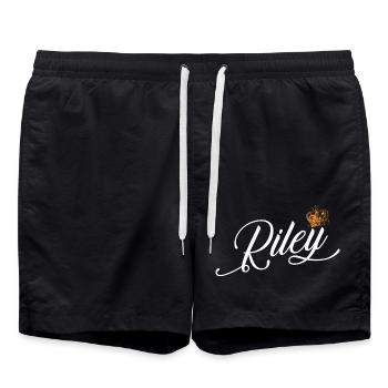 Riley Name für Frauen Kinder Kleinkinder - Riley Nachname - Badeshorts - Schwarz - Vorne - AI Model Male 185 light (185cm)
