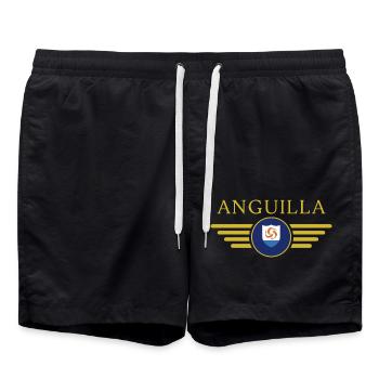 Ich liebe Anguilla, Eleganz Stil Design T-Shirt - Badeshorts - Schwarz - Vorne - AI Model Male 185 light (185cm)