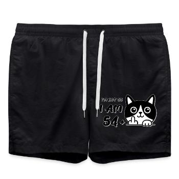 Je n’ai pas 55 ans, j’ai 54 ans plus 1 majeur Cat Flip - Short de bain - noir - Devant - AI Model Male 185 light (185cm)