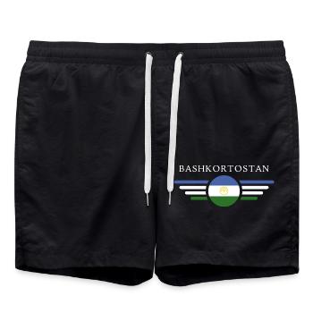 I Love Bashkortostan, T-shirt et tenue design - Short de bain - noir - Devant - AI Model Male 185 light (185cm)