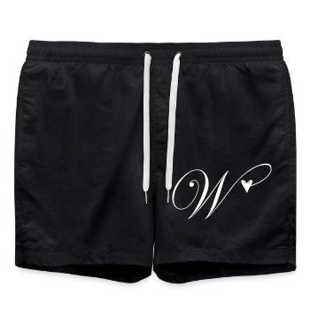 Monogram W Heart Vine - Swim Trunks - black - Front - AI Model Male 185 light (185cm)