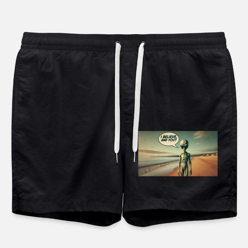 Alien on the beach - Swim Trunks - black