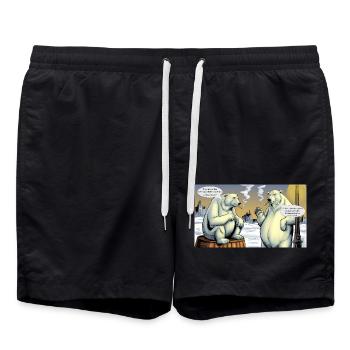 Weihnachten Eisbären Nordpol Rauchen Zigarette de - Badeshorts - Schwarz - Vorne - AI Model Male 185 light (185cm)