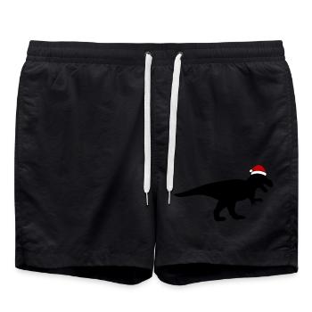 T-Rex Santa Claus - Swim Trunks - black - Front - AI Model Male 185 light (185cm)