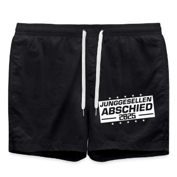 Bachelor party 2025 - Swim Trunks - black - Front - AI Model Male 185 light (185cm)