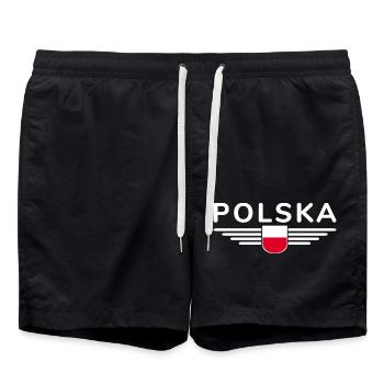 J’aime la Pologne, T-shirt design de style élégance - Short de bain - noir - Devant - AI Model Male 185 light (185cm)