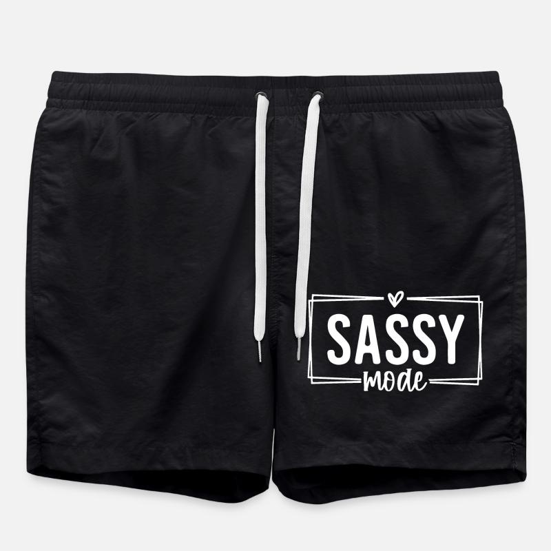 Sassy Mode Funny - Swim Trunks - black