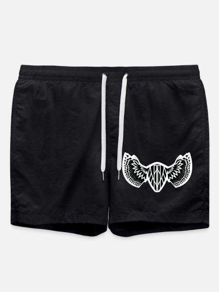 The Mystical Winged Ancient Shield - Swim Trunks - black