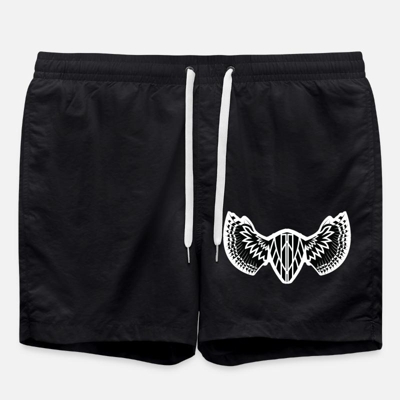 The Mystical Winged Ancient Shield - Swim Trunks - black