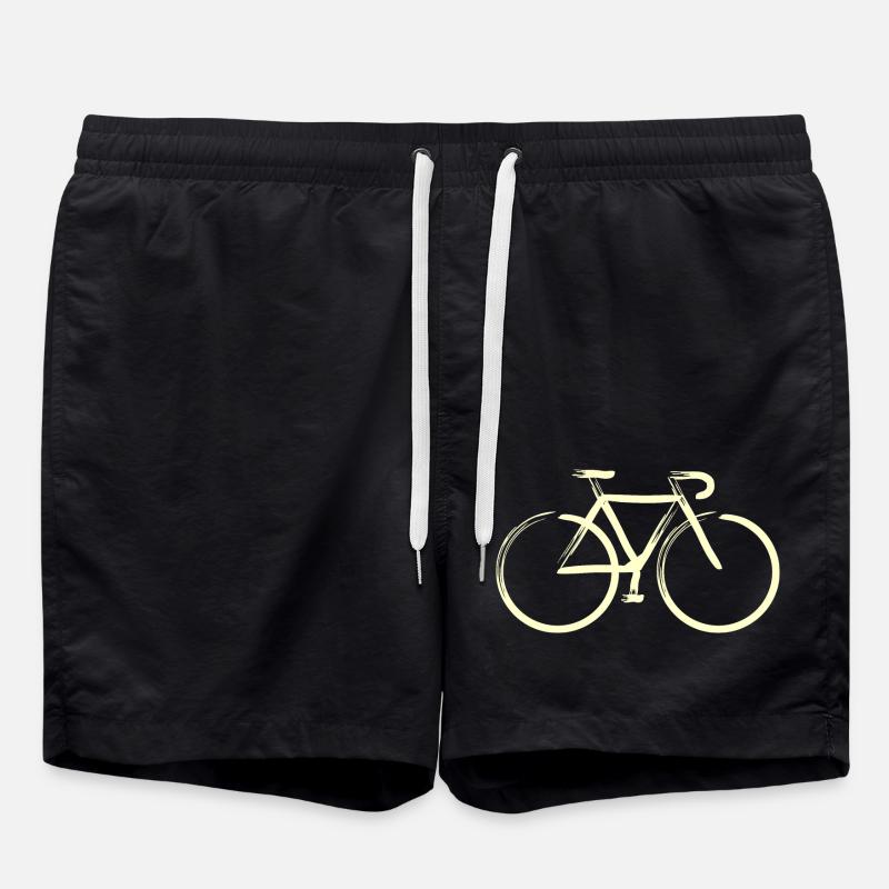 Creme-Striche - Badeshorts - Schwarz
