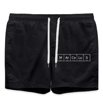 Marcelus Name Vorname Chemie Periodensystem - Badeshorts - Schwarz - Vorne - AI Model Male 185 light (185cm)