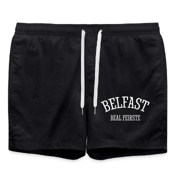 Belfast, Beal Feirste, Irlande du Nord, Irlande du Nord - Short de bain - noir - Devant - AI Model Male 185 light (185cm)