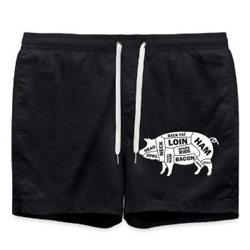 Pig Schwein - Swim Trunks - black - Front - AI Model Male 185 light (185cm)