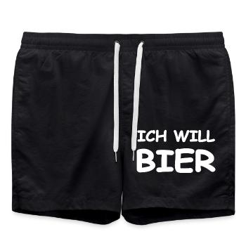 Bier - Badeshorts - Schwarz - Vorne - AI Model Male 185 light (185cm)