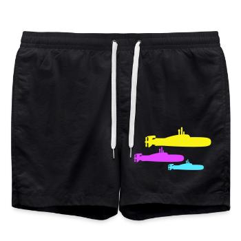 3 U-Boote Flotte Drei Geschwader Gruppe Team Crew - Badeshorts - Schwarz - Vorne - AI Model Male 185 light (185cm)