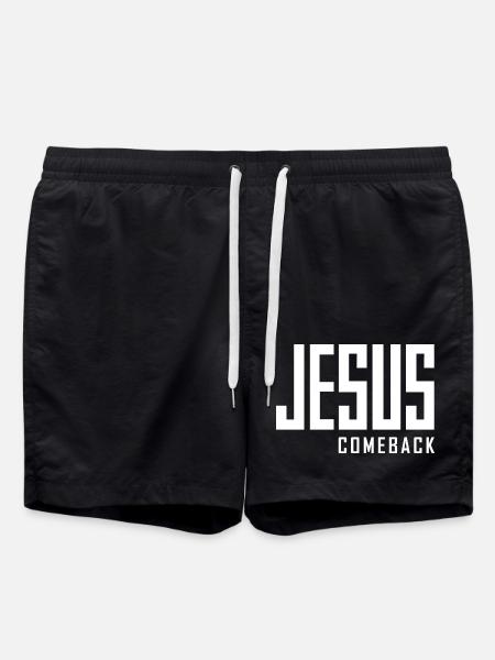 Jesus Comeback – Dein Glaubens-Statement! - Badeshorts - Schwarz