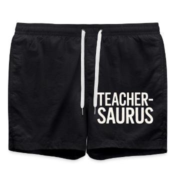 Teacher-saurus 8 - Badeshorts - Schwarz - Vorne - AI Model Male 185 light (185cm)