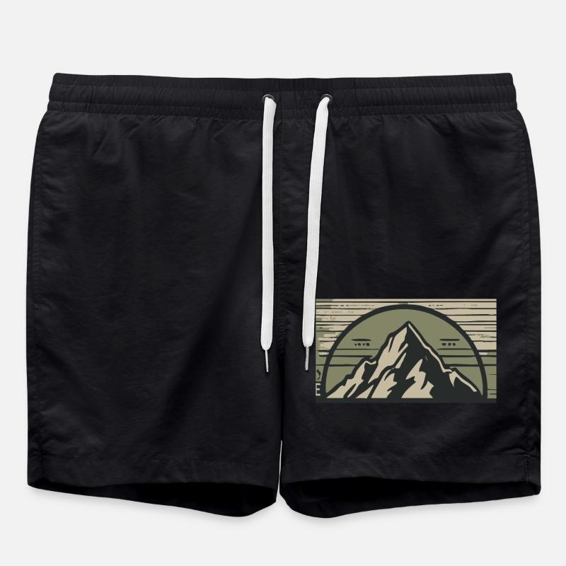 Berge Bergsteiger Abenteuer - Badeshorts - Schwarz
