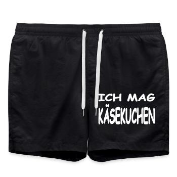 Käsekuchen - Badeshorts - Schwarz - Vorne - AI Model Male 185 light (185cm)