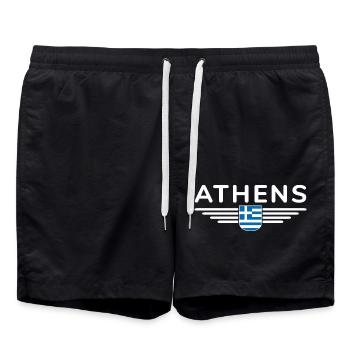 Athens Fan T-Shirt in a stylish design - Swim Trunks - black - Front - AI Model Male 185 light (185cm)