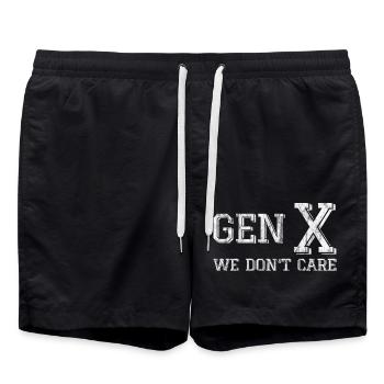 Gen X We Don't Care 3 - Badeshorts - Schwarz - Vorne - AI Model Male 185 light (185cm)