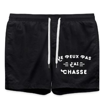 Je Peux Pas J'ai Chasse - Short de bain - noir - Devant - AI Model Male 185 light (185cm)
