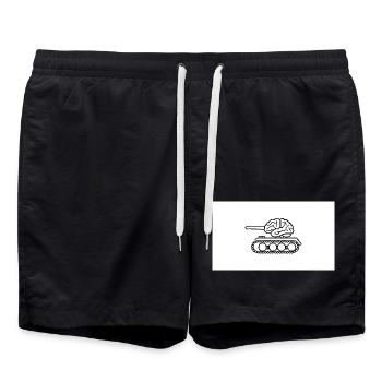 Denkpanzer - Badeshorts - Schwarz - Vorne - AI Model Male 185 light (185cm)