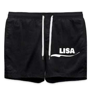 Name Geschenk Vorname lisa - Badeshorts - Schwarz - Vorne - AI Model Male 185 light (185cm)