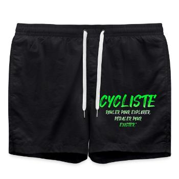 CYCLISTE vélo vélos pédaler pour exister - Short de bain - noir - Devant - AI Model Male 185 light (185cm)