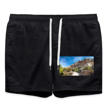Formation rocheuse de Dingli près des falaises de Dingli, Malte - Short de bain - noir - Devant - AI Model Male 185 light (185cm)