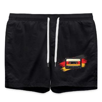 Retro Style Oldschool Tape Kassette Vintage - Badeshorts - Schwarz - Vorne - AI Model Male 185 light (185cm)