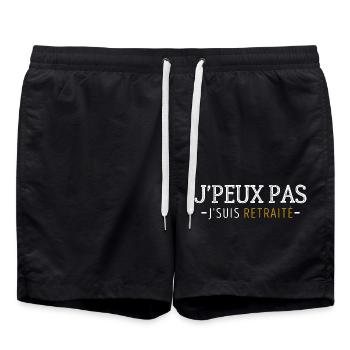 I Can't Humor T-Shirt I'm Retired - Swim Trunks - black - Front - AI Model Male 185 light (185cm)