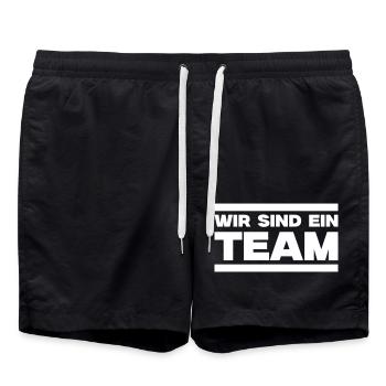 Nous sommes une équipe - Short de bain - noir - Devant - AI Model Male 185 light (185cm)
