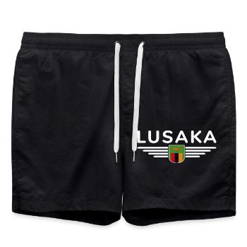 Lusaka T-Shirt für Sambia Fans - Badeshorts - Schwarz - Vorne - AI Model Male 185 light (185cm)