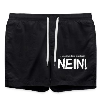 ... lass mich kurz überlegen. NEIN! - Badeshorts - Schwarz - Vorne - AI Model Male 185 light (185cm)