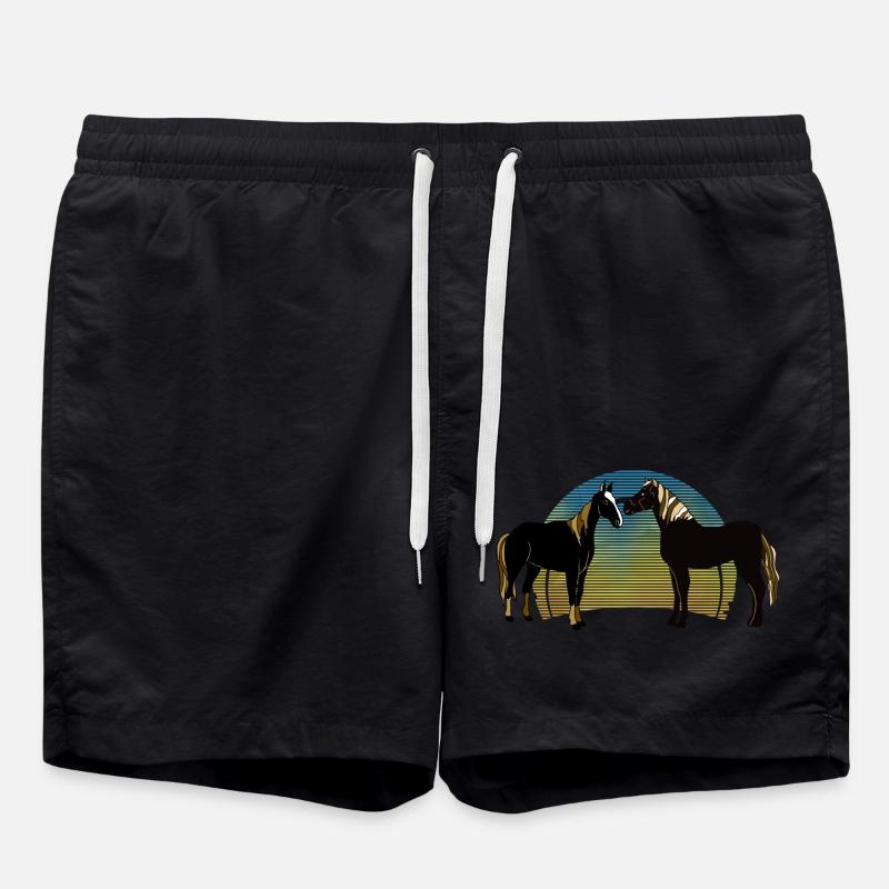 Horses - Swim Trunks - black