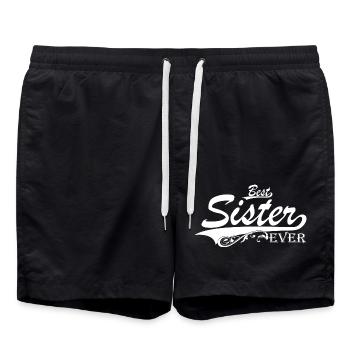 Schwester Geschenk Geschenkidee - Best Sister Ever - Badeshorts - Schwarz - Vorne - AI Model Male 185 light (185cm)