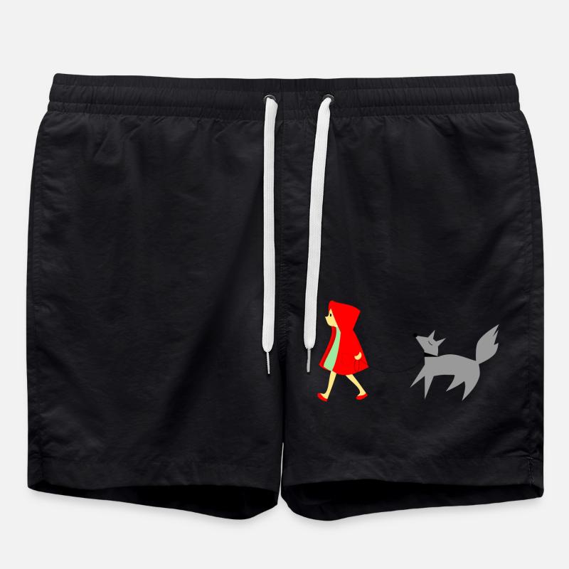 Rotkäppchen und der Wolf - Badeshorts - Schwarz