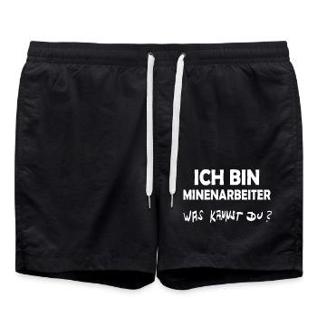 Profession : Mineur - Short de bain - noir - Devant - AI Model Male 185 light (185cm)