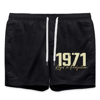 Original 1971 Retro 1971 Birthday Gift 1971 - Swim Trunks - black - Front - AI Model Male 185 light (185cm)
