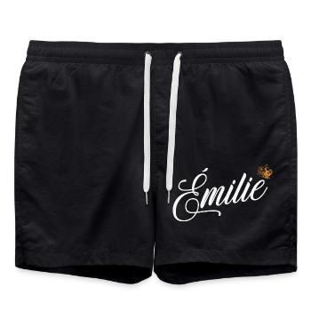 Emilie Custom Name for Women Kids Toddlers - - Swim Trunks - black - Front - AI Model Male 185 light (185cm)