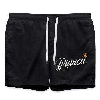Bianca Custom Name für Frauen Kinder Kleinkinder - - Badeshorts - Schwarz - Vorne - AI Model Male 185 light (185cm)