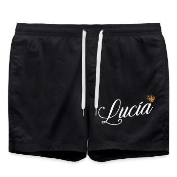 Lucia Benutzerdefinierter Name für Frauen Kinder Kleinkinder - Lucia - Badeshorts - Schwarz - Vorne - AI Model Male 185 light (185cm)
