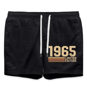 Né en 1965 anniversaire - Cadeau 1965 Vintage 1965 - Short de bain - noir - Devant - AI Model Male 185 light (185cm)