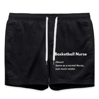 Basketball Krankenschwester wie normal Krankenschwester nur viel - Badeshorts - Schwarz - Vorne - AI Model Male 185 light (185cm)