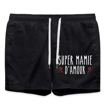 Super mamie d'amour - Short de bain - noir - Devant - AI Model Male 185 light (185cm)