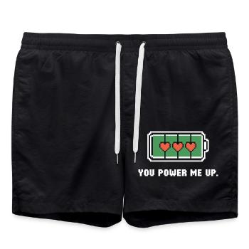Du powerst mich auf - Badeshorts - Schwarz - Vorne - AI Model Male 185 light (185cm)